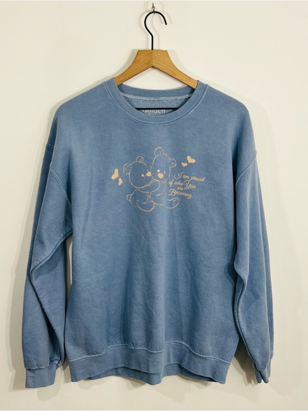 Golden Hour I Am Proud Of Who You Are Becoming Cute Teddy Bear Crewneck Sz M/L